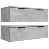 vidaXL Wall Cabinets 2 pcs Concrete Grey 68x30x20 cm Engineered Wood