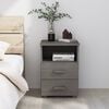 vidaXL Bedside Cabinet HAMAR Light Grey 40x35x62 cm Solid Wood Pine