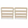 vidaXL 4-Tier Shoe Racks 2 pcs Solid Fir Wood