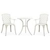 vidaXL 3 Piece Bistro Set Cast Aluminium White