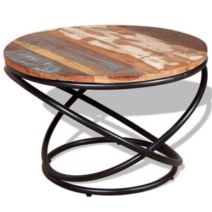 vidaXL Coffee Table &Oslash; 55x40 cm Solid Wood Reclaimed