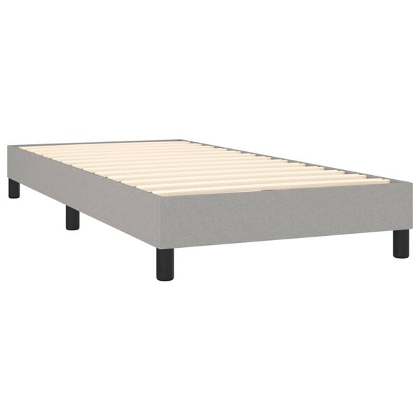 vidaXL Box Spring Bed Frame Light Grey 90x200 cm Fabric