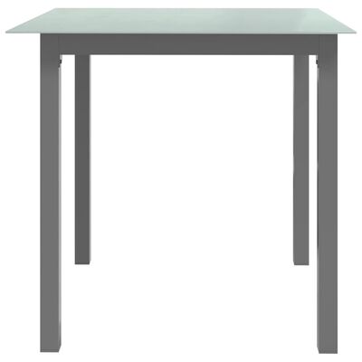 vidaXL Garden Table Light Grey 80x80x74 cm Aluminium and Glass