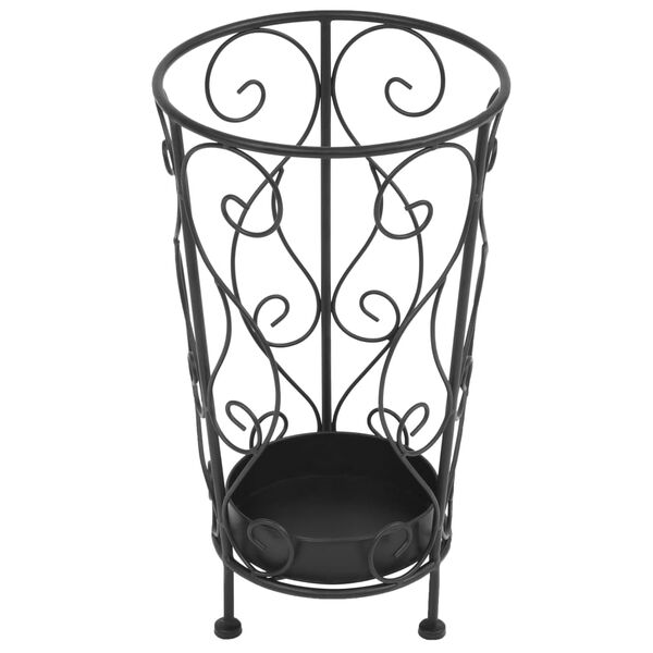 vidaXL Umbrella Stand Vintage Style Metal 26x46 cm Black