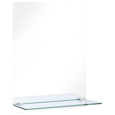 vidaXL Wall Mirror with Shelf 50x70 cm Tempered Glass