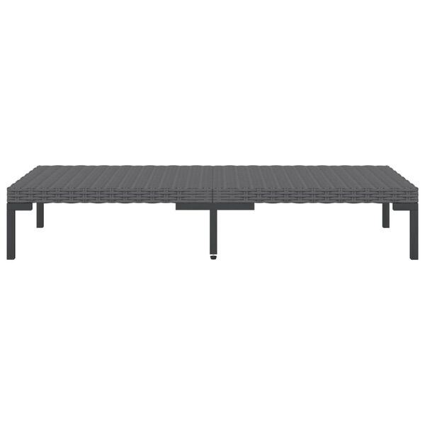 vidaXL Garden Coffee Table Dark Grey Half Round Poly Rattan