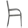 vidaXL 7 Piece Garden Dining Set Grey and Black