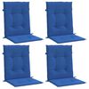 vidaXL Garden Lowback Chair Cushions 4 pcs Royal Blue 100x50x3 cm Oxford Fabric