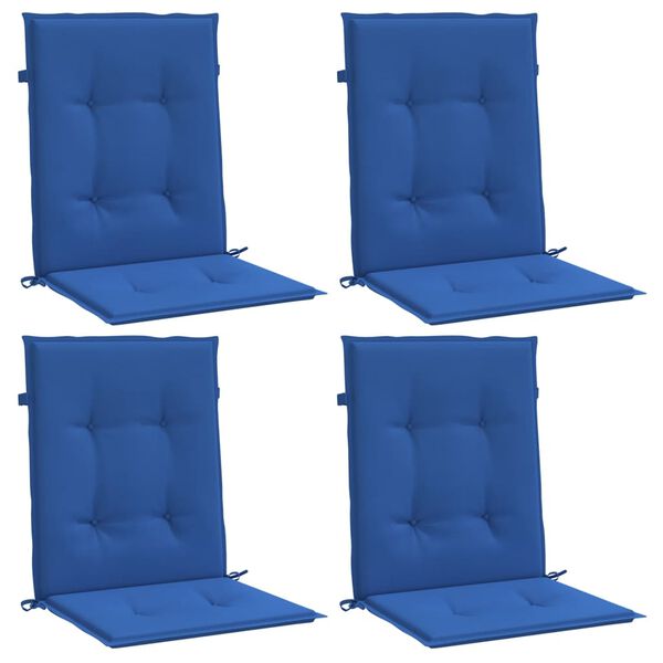 vidaXL Garden Lowback Chair Cushions 4 pcs Royal Blue 100x50x3 cm Oxford Fabric