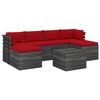 vidaXL 7 Piece Garden Pallet Lounge Set with Cushions Solid Pinewood