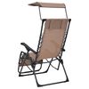 vidaXL Folding Deck Chair Textilene Taupe