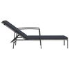 vidaXL Garden Sun Lounger with Cushion Poly Rattan Grey