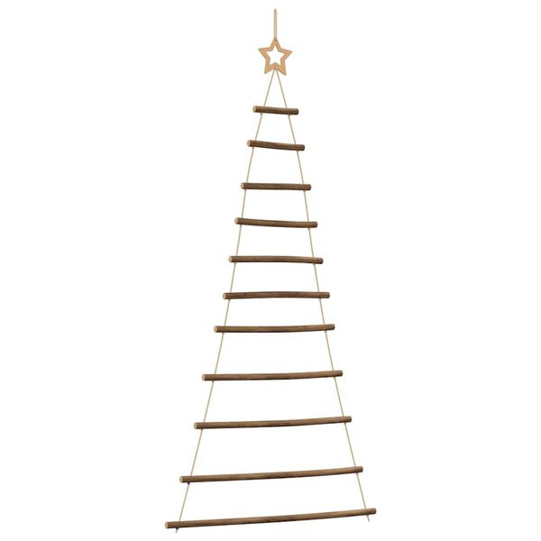 vidaXL&nbsp;Hanging Christmas Tree with Top Star 74x150 cm Natural Branch