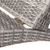 vidaXL Folding Sun Lounger with Cushion Poly Rattan Grey