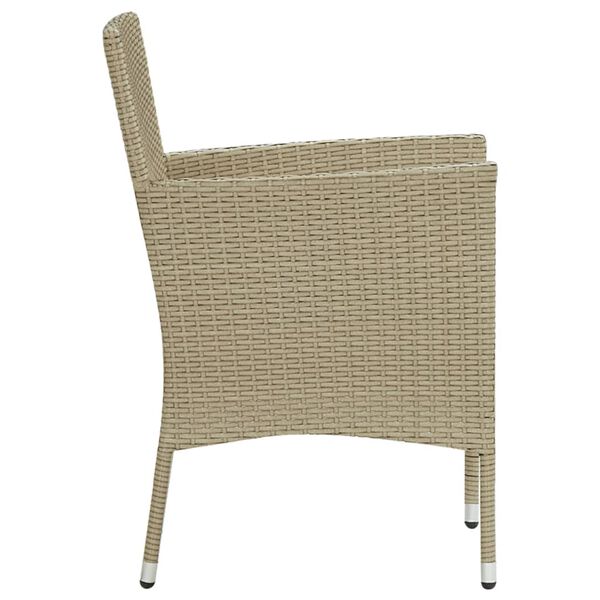 vidaXL Garden Dining Chairs 4 pcs Poly Rattan Beige