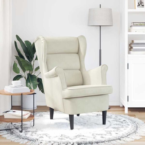 vidaXL Armchair Cream White Velvet
