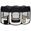 vidaXL Foldable Dog Playpen with Carrying Bag Black 145x145x61 cm