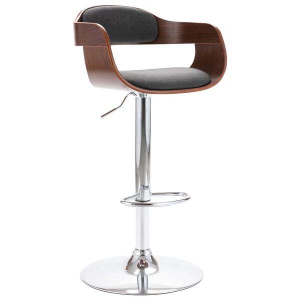 vidaXL Bar Stool Plywood and Grey Fabric