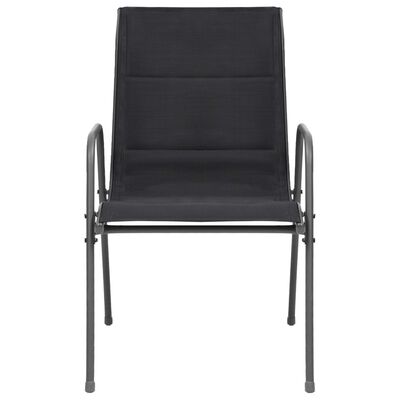 vidaXL Stackable Garden Chairs 4 pcs Steel and Textilene Black