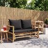 vidaXL Garden Bench with Cushions 115 cm Bamboo