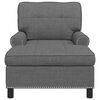vidaXL Chaise Lounge with Cushion Dark Grey 91 x 157 x 91 cm Fabric