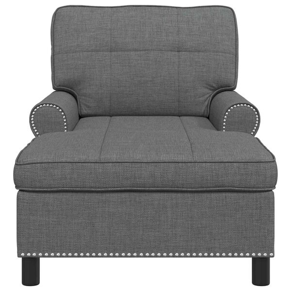 vidaXL Chaise Lounge with Cushion Dark Grey 91 x 157 x 91 cm Fabric