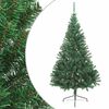 vidaXL Artificial Half Christmas Tree | Green | PVC, Steel | 180 cm tall