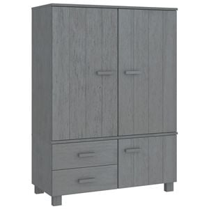 vidaXL Wardrobe HAMAR Dark Grey 99x45x137 cm Solid Wood Pine
