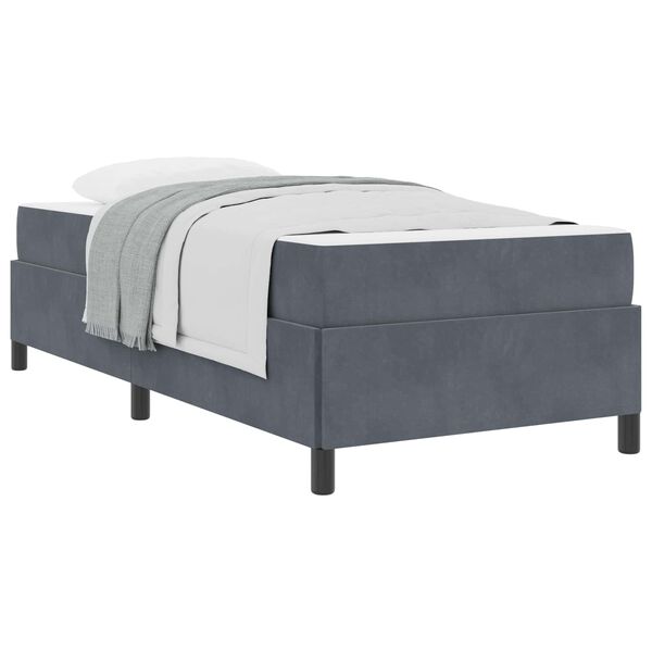 vidaXL Bed Frame with Mattress Dark Grey 90 x 200 cm Fabric