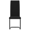 vidaXL Cantilever Dining Chairs 2 pcs Black Fabric