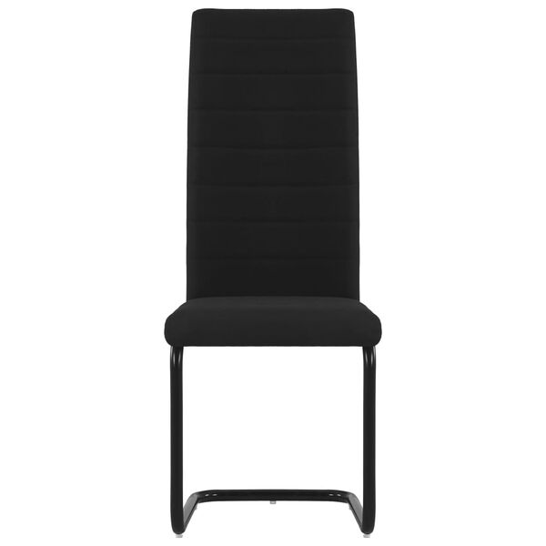 vidaXL Cantilever Dining Chairs 2 pcs Black Fabric