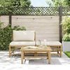 vidaXL 3 Piece Garden Lounge Set with Cream White Cushions Bamboo