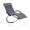 vidaXL Outdoor Sun Lounger with Cushion Steel Grey
