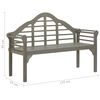 vidaXL Garden Queen Bench with Cushion 135 cm Solid Acacia Wood Grey
