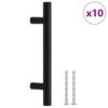 vidaXL Cabinet Handles 10 pcs Black 96 mm Stainless Steel