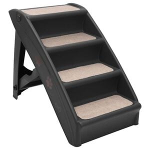 vidaXL Dog Stair | Black | PP (polypropylene), felt | Medium | Foldable
