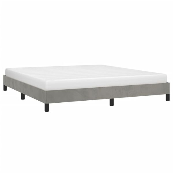 vidaXL Bed Frame without Mattress Light Grey 183x203 cm King Velvet