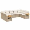 vidaXL 9 Piece Garden Sofa Set with Cushions Beige Poly Rattan