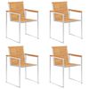 vidaXL Garden Chairs 4 pcs with Cushions Solid Teak Wood