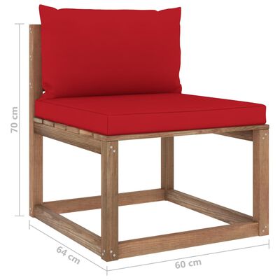 vidaXL 3 Piece Garden Pallet Lounge Set with Cushions Impregnated Pinewood