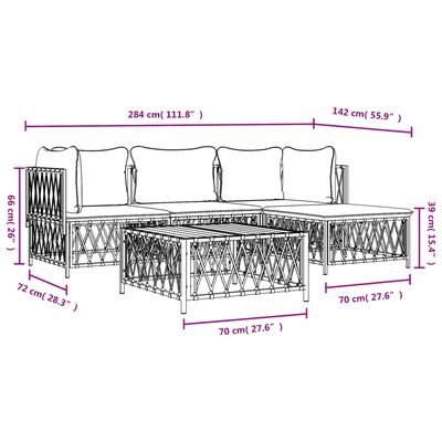 vidaXL 4 Piece Garden Lounge Set with Cushions Anthracite Steel