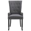 vidaXL Dining Chair with Armrests Dark Grey Fabric