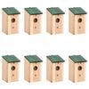 vidaXL Bird Houses 8 pcs Wood 12x12x22 cm
