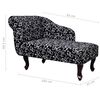vidaXL Chaise Longue Black and White Fabric