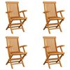 vidaXL Folding Garden Chairs 4 pcs Solid Teak Wood