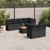 vidaXL 8 Piece Garden Sofa Set with Cushions Black Poly Rattan