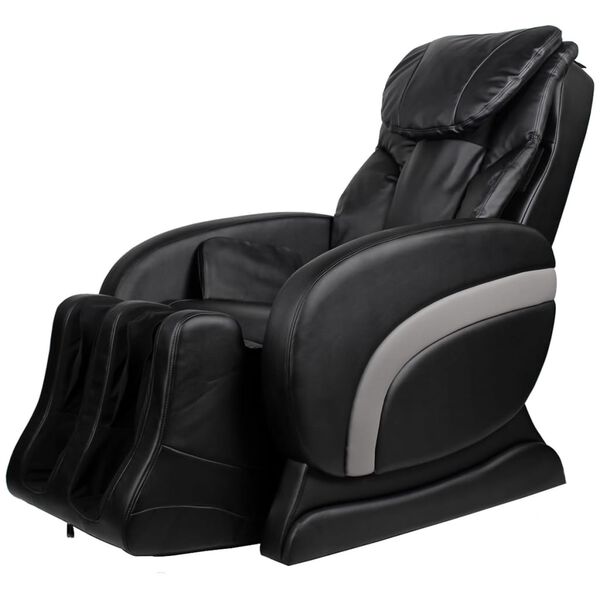 vidaXL Massage Chair Black Faux Leather