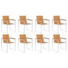 vidaXL Garden Chairs 8 pcs with Cushions Solid Acacia Wood