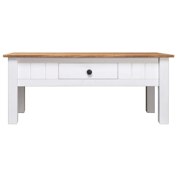 vidaXL Coffee Table White 100x60x45 cm Solid Pine Wood Panama Range