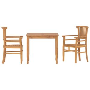 vidaXL 3 Piece Garden Dining Set Solid Wood Teak